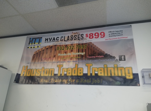 Houston Trade Training - Houston, TX. A great course at a great value. Hands on training, flexible schedule. Ready to start my new career.


Lupe T. 
June 2017