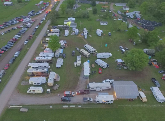 Trackside Camping - Waverly, OH. Aerial view. Next to Atomic Speedway.