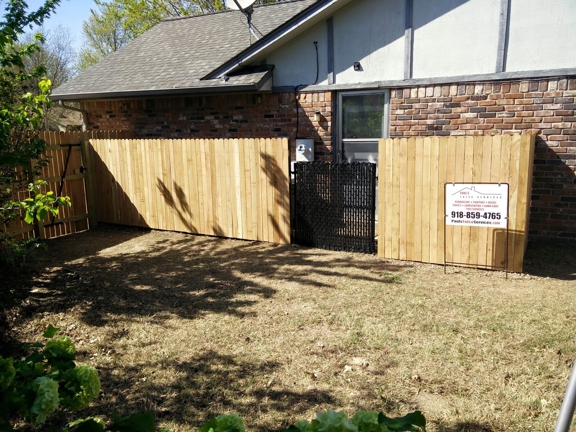 Paul's Tulsa Services - Tulsa, OK. AC unit custom fence enclosure