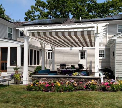 Pease Awning & SunRoom Co. - West Warwick, RI. Under Pergola Shade System