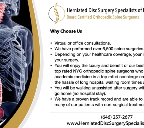 Herniated Disc Surgery Specialists of NYC - New York, NY