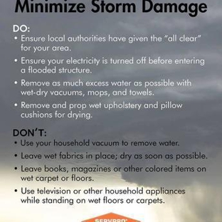 SERVPRO of Hendricks County - Plainfield, IN. Flooded Basement Do's and Don'ts