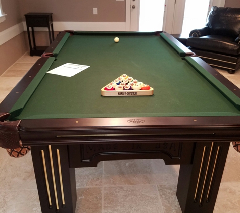 Coastal Billiards And Services - Hickory, NC. Harley Davidson OLHAUSEN table installed