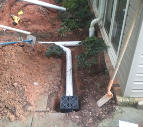 Accurate Shoring & Foundation - Baton Rouge, LA. Drainage with downspout extensions