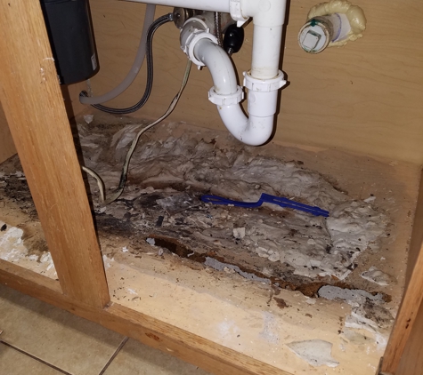 Affordable Handyman of Austin - Austin, TX. Rotted cabinet bottom BEFORE