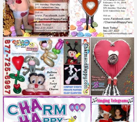 CharmandHappy.com. CharmandHappy.com SoCal 
Moreno Vally face Painter
Beaumont balloon artist
San jacinto
562-237-3327
Valentines day singing telegrams