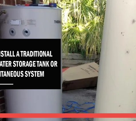 Booth Contracting - Rutherford, NSW. We can install a traditional water heater storage tank or an instantaneous system.