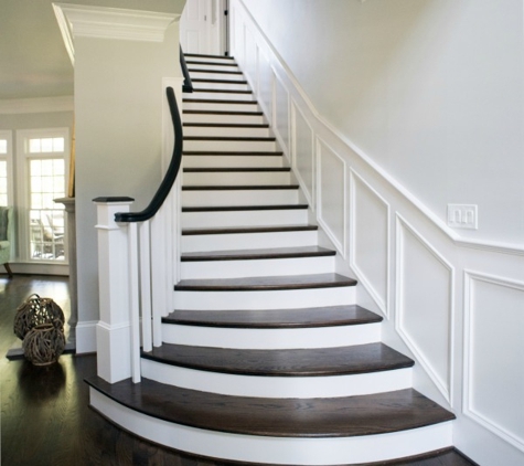 Rht Design and Construction - Highland Park, IL. Stairs AFTER! Darker stain and new trim work.