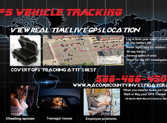 Michigan Investigation Services (Phase 4 Investigations) - Mount Clemens, MI. Michigan Investigation services GPS Vehicle Tracking