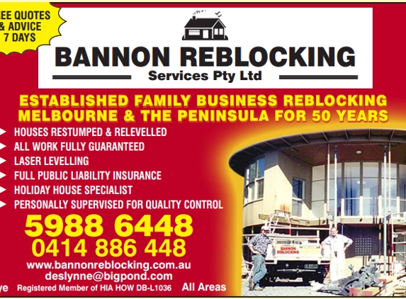 Bannon Reblocking Services Pty Ltd