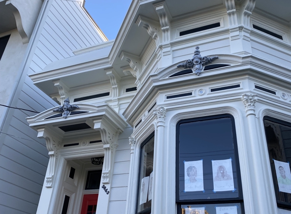 Fabians Fine Finishes Painting & Decorating - San Francisco, CA. Victorian Exterior with Silver Metallic accents and modern color scheme.