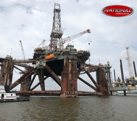 National Demolition. Rig damaged by Harvey