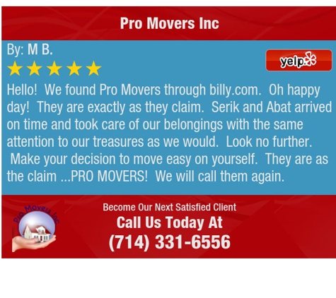 Pro Movers Inc. - Costa Mesa, CA