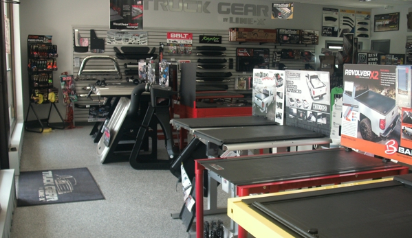 Line X of Cumberland County - Mechanicsburg, PA. 6-8 Tonneau Cover Displays in our 1600 Sq foot showroom.