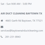 Baytown TX Air Duct Cleaning