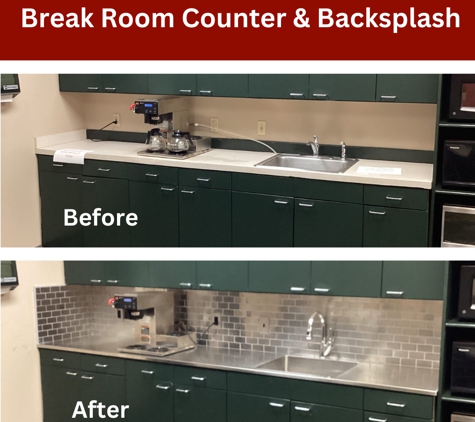 Mr. Handyman of Olathe Gardner - Olathe, KS. Break room counter/sink and backsplash