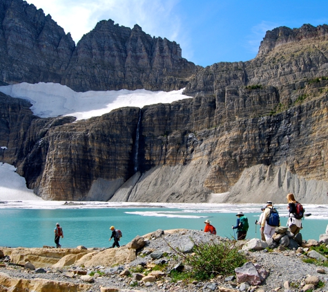 Montana Raft Co - West Glacier, MT. Hiking to Grinnell Glacier in Glacier National Park.