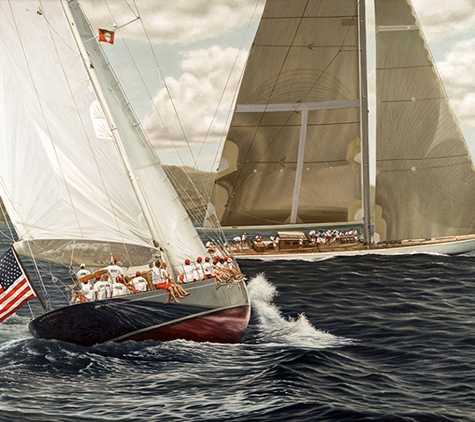 O'Malley-Keyes Fine Art - Falmouth, MA. Endeavour and Ranger at St. Tropez