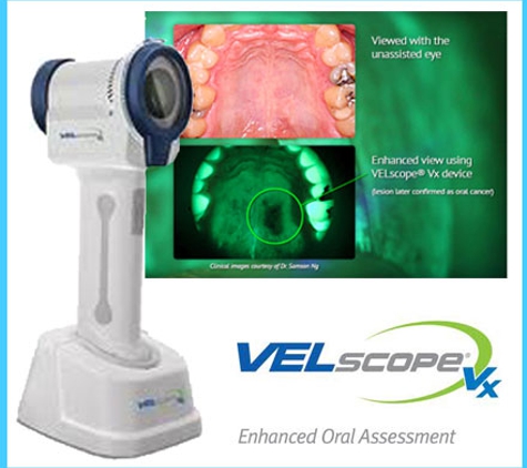 Middlebury Dentist - Middlebury, CT. Dr Lunan uses Velscope Vx to supplement her intra and extra oral exams for early oral cancer detection.