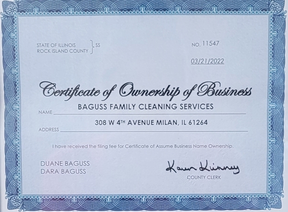 Baguss Family Cleaning Services - Milan, IL