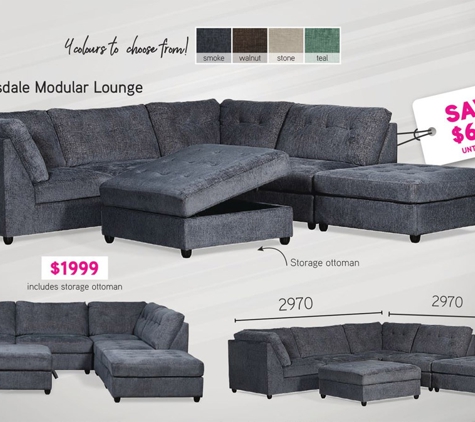 Davies Furniture Court - Gympie, QLD. Floor Stock Only. Cash, Cheque or Credit Card Only