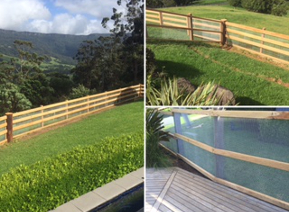 All Around Fencing - Gerringong, NSW. Customer welded & powder coated, motorised sliding gate and hardwood.