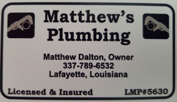 Matthew's Plumbing - Lafatette, LA