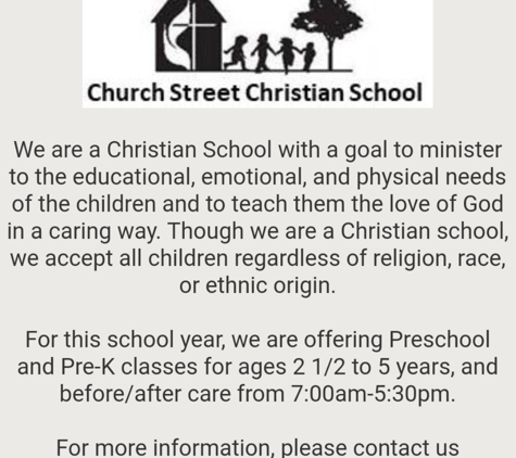 Church Street Christian School - Cape May Court House, NJ. LIKE us on Facebook: Church Street Christian School