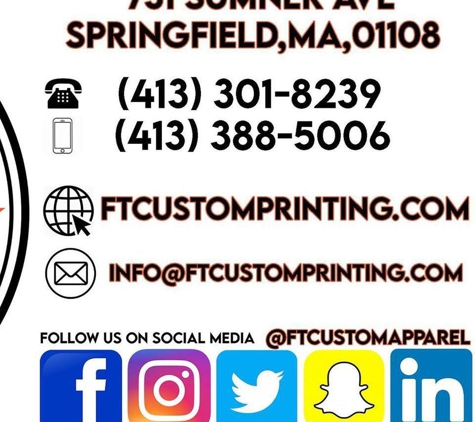 FT Custom Printing & Embroidery Apparel - Springfield, MA