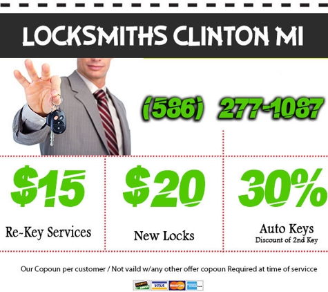 Locksmiths Clinton MI - Clinton, MI