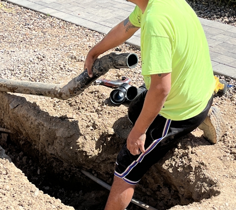 Arizona Garage Builders - Buckeye, AZ. This is the sewer pipe replaced due to belly in pipe holding water due to poor workmanship.