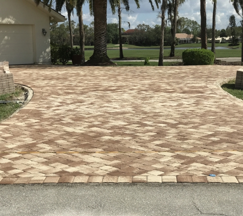 Paradise Pavers - Fort Myers, FL. Old concrete driveway now with pavers