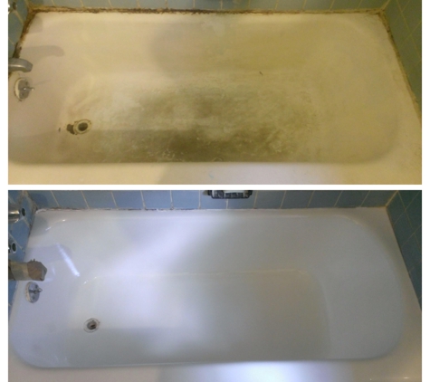 Bath Magic. Reglazing before and after.