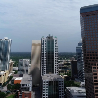 Family Dental Choice - Charlotte, NC. Charlotte skyline that includes Duke Energy, Hearst Tower, Bank of America, One Wells Fargo Center. The Vue buildings is 20 miles to the nor