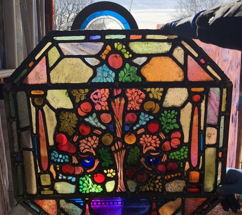 Universal Stained Glass Designs - Oak Park, MI. Restoration front door Stainglass window