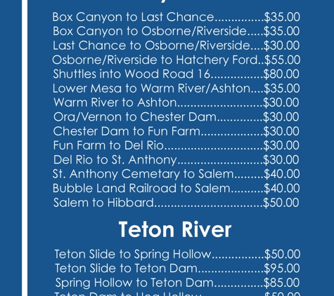 TRR - Henry's Fork Shuttle Service - Ashton, ID