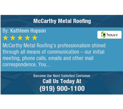 McCarthy Metal Roofing - Raleigh, NC