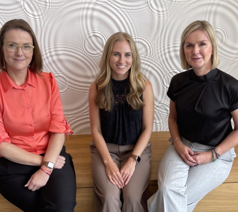 Écoutez Hearing Aid Boutique - Southlake, TX. Our Audiologist, Dr. Grace Paddock (middle), and two owners Ilse and Lisette Kolenbrander