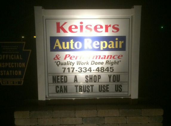 Keiser's Auto Repair & Performance - Gettysburg, PA