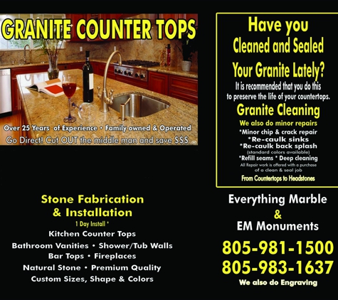 Granite Clean,Seal and Repair - Camarillo, CA