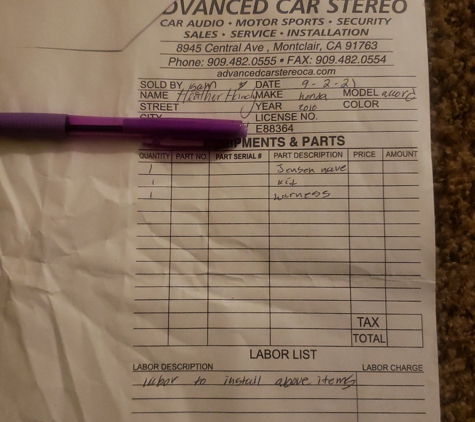 Advanced Car Stereo - Montclair, CA