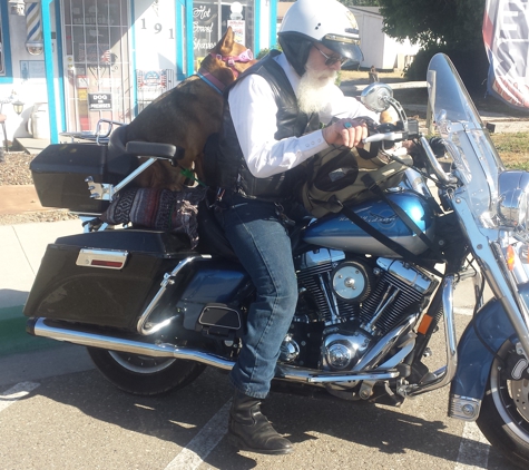 Anseth's Olde Towne Barber Shop - Nipomo, CA. Ali, Chopper & Me