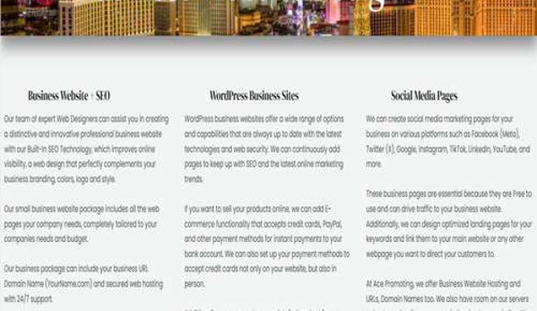 Ace Promoting - Las Vegas, NV. Business Web Design & Website Development.