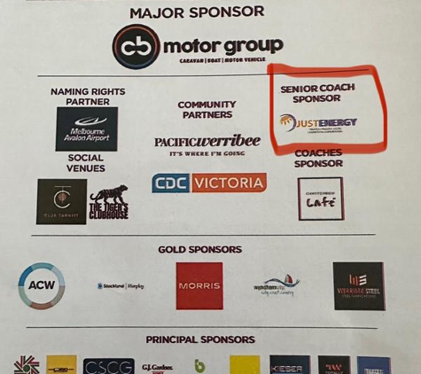 Just Energy Pty Ltd - Essendon, VIC. Community Support VFL