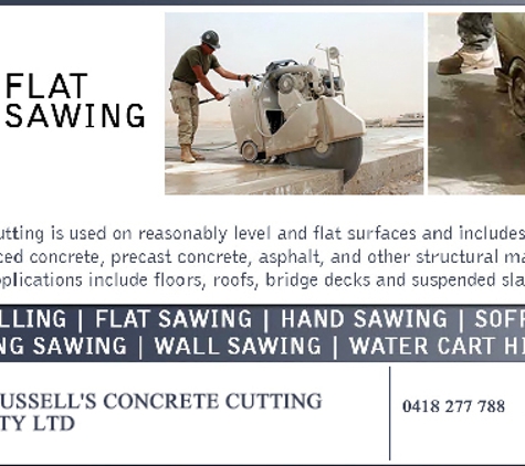 Russell's Concrete Cutting Pty. Ltd. - Bradbury, NSW. You can be assured your job will be completed beyond your expectations and in a timely and efficient manner.
