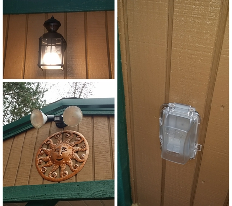 Arrow Home Services, LLC - Maiden, NC. Installed exterior motion lights and outlets. 