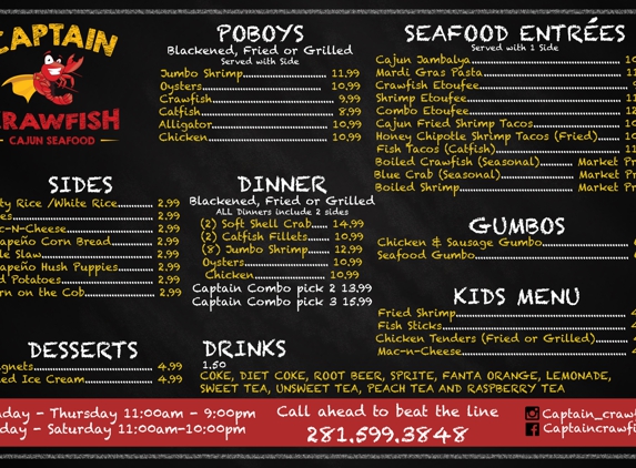 Captain Crawfish Cajun Seafood - Katy, TX