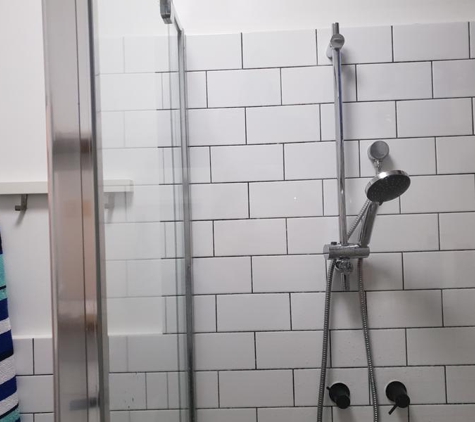 WP Plumbing - Airport West, VIC. Cheap silver rail and black fixtures? $160 Not $450!