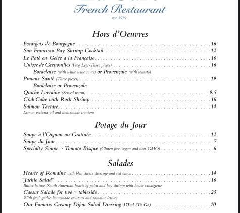 La Gare - Santa Rosa, CA. Our Current Menu, July 2021!