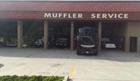 Ed Hanson's Muffler Service - Spring Valley, CA. 1957 Chevy Bel Air, 1968 Camaro, New Silverado, 40ft Ford F-750 Super Duty Diesel Limo bus and a Chevrolet Monte Carlo. He does everything.